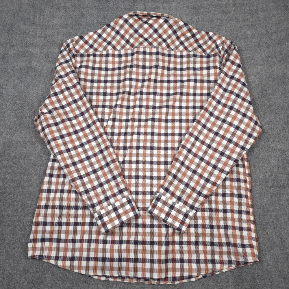 Johnston & Murphy Shirt Mens XL Plaid XC4 Extreme Comfort Flip Cuff Button Up - Picture 5 of 11